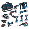 BOSCH Professional 18V 10-Piece Power Tool Set – Includes 3× 5.0Ah Li-Ion Batteries, Fast Charger & Heavy-Duty Carry Bag