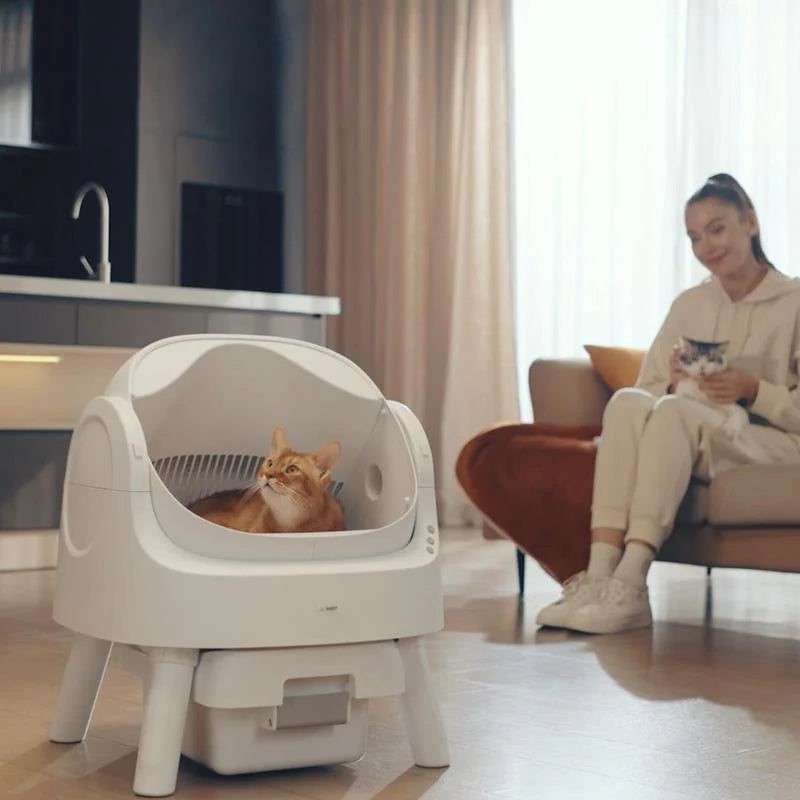 PetPivot Autoscooper 11 Open-Top Self-Cleaning Cat Litter Box，Odor-Free Waste Disposal includes Trash Bags